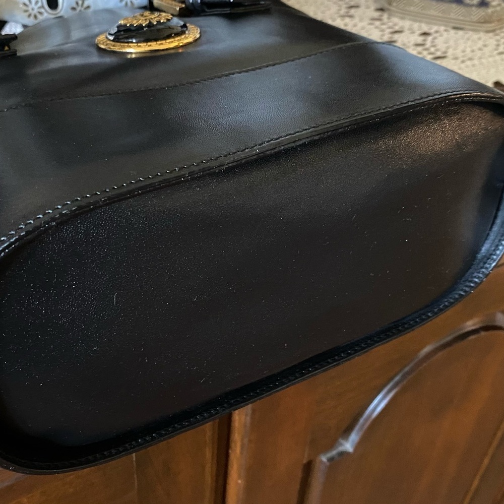 Authentic Versace Shoulder Black Leather Bag - image 3